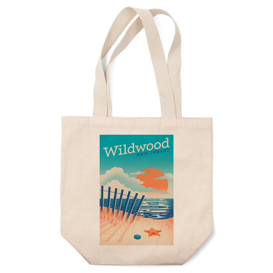 Wildwood, New Jersey, Sun-faded Shoreline Collection, Glowing Shore, Beach Scene, Tote Bag Totes Lantern Press 