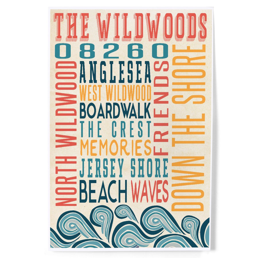Wildwood, New Jersey, Typography, Art & Giclee Prints Art Lantern Press 