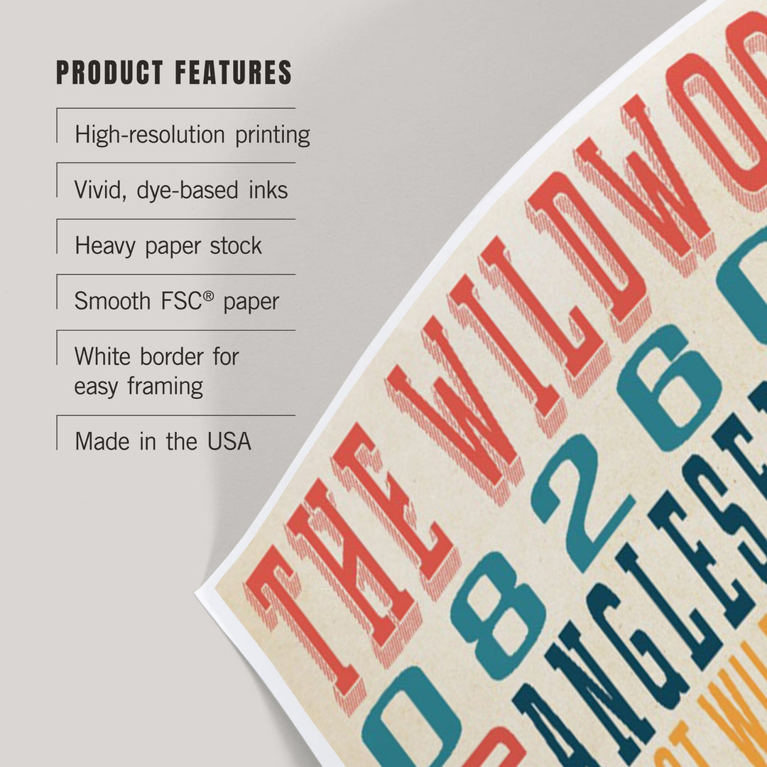 Wildwood, New Jersey, Typography, Art & Giclee Prints Art Lantern Press 