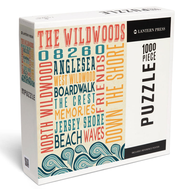 Wildwood, New Jersey, Typography, Jigsaw Puzzle Puzzle Lantern Press 