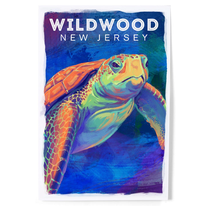 Wildwood, New Jersey, Vivid, Sea Turtle, Art & Giclee Prints Art Lantern Press 