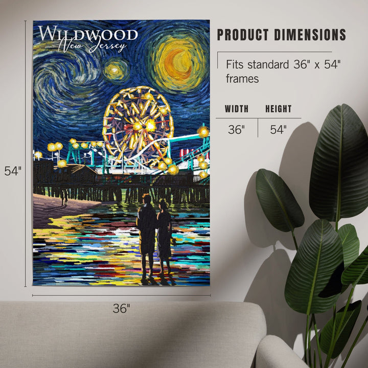 Wildwood, New Jersey, Wildwood Pier, Starry Night, Art & Giclee Prints Art Lantern Press 