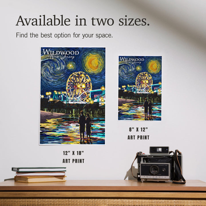 Wildwood, New Jersey, Wildwood Pier, Starry Night, Art & Giclee Prints Art Lantern Press 