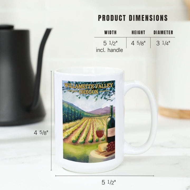 Willamette Valley, Oregon, Wine Country, Ceramic Mug Mugs Lantern Press 