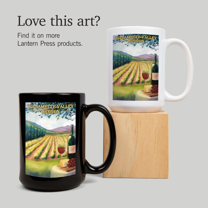 Willamette Valley, Oregon, Wine Country, Ceramic Mug Mugs Lantern Press 