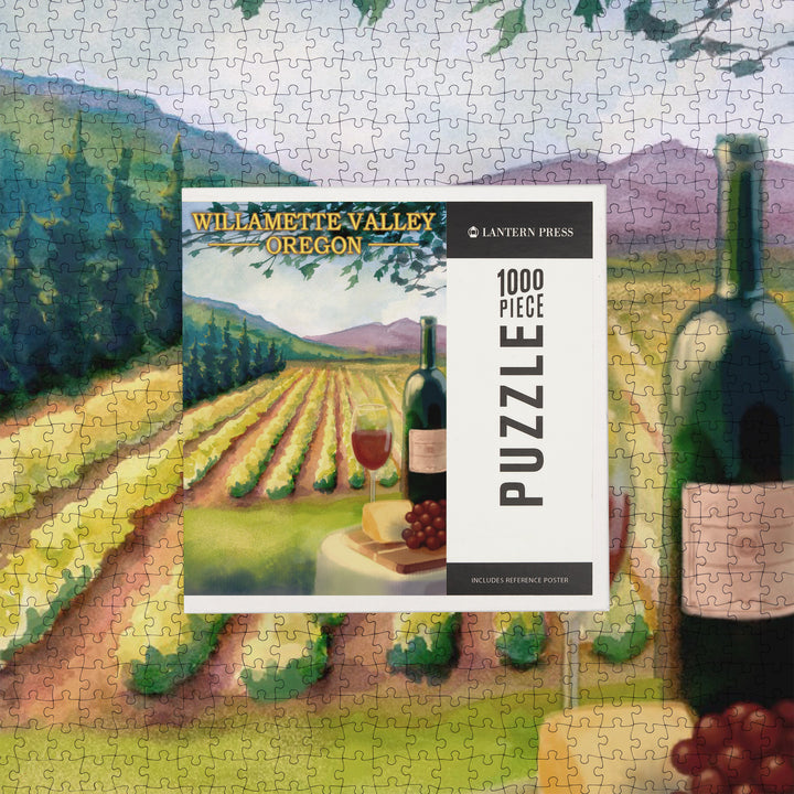 Willamette Valley, Oregon, Wine Country, Jigsaw Puzzle Puzzle Lantern Press 