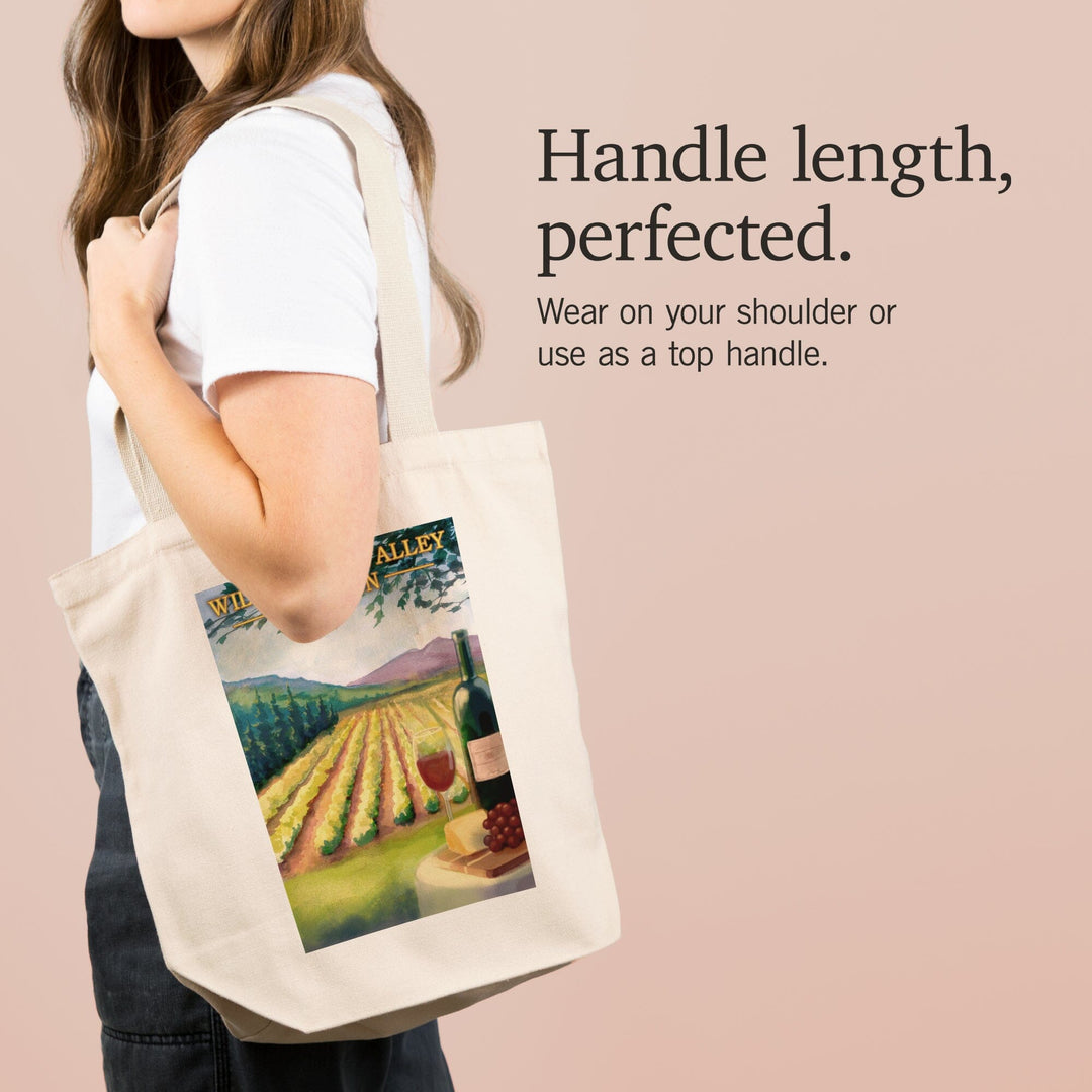 Willamette Valley, Oregon, Wine Country, Lantern Press Artwork, Tote Bag Totes Lantern Press 