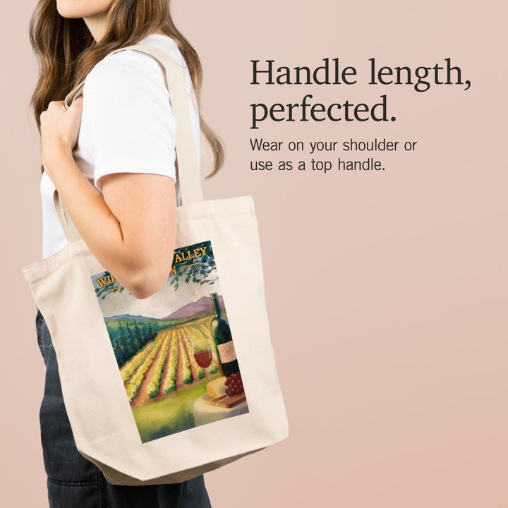 Willamette Valley, Oregon, Wine Country, Lantern Press Artwork, Tote Bag Totes Lantern Press 