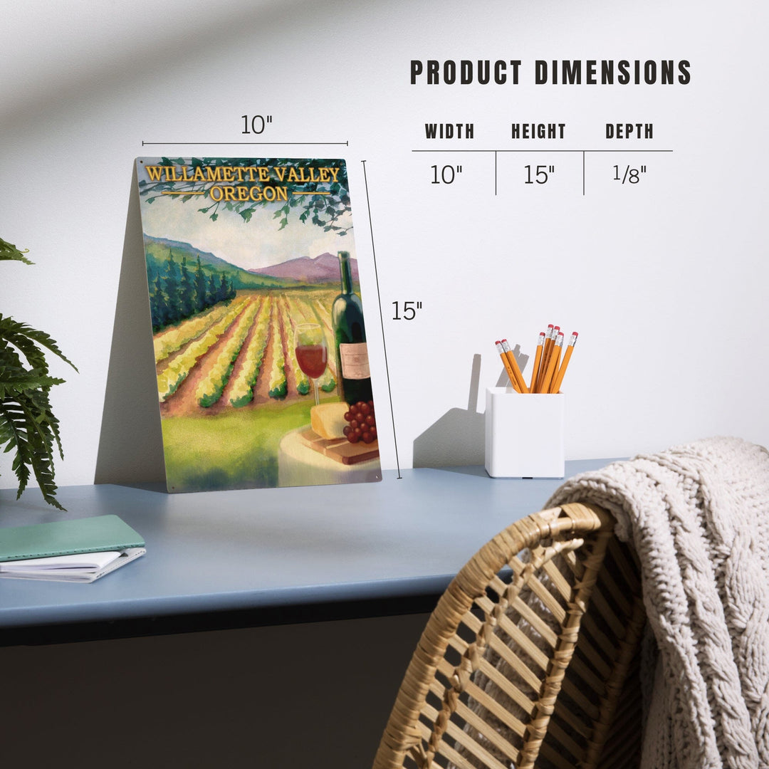 Willamette Valley, Oregon, Wine Country, Lantern Press Artwork, Wood Signs and Postcards Wood Lantern Press 