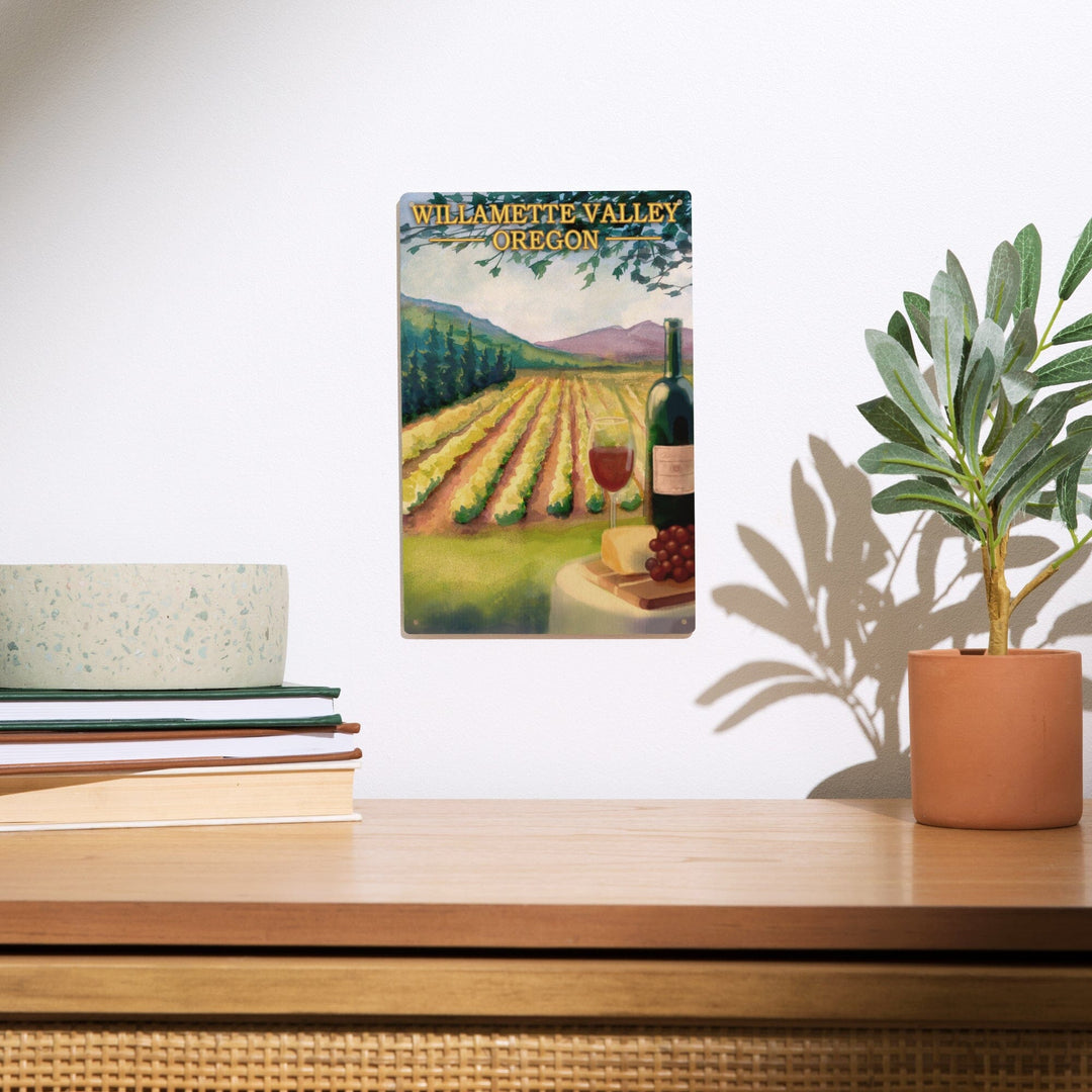 Willamette Valley, Oregon, Wine Country, Lantern Press Artwork, Wood Signs and Postcards Wood Lantern Press 