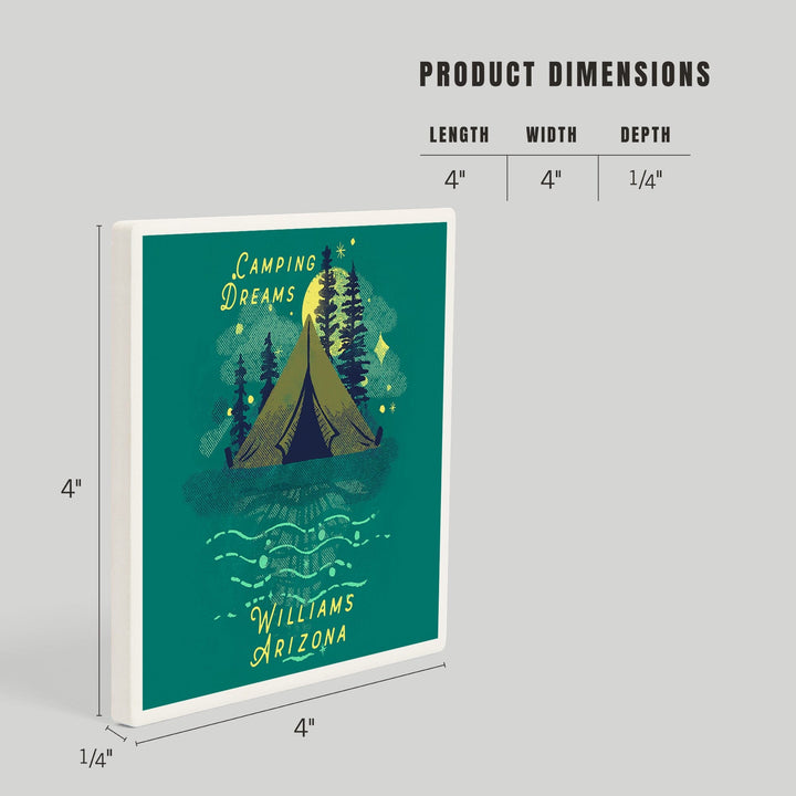 Williams, Arizona, Lake Life Series, Camping Dreams, Coasters Coasters Lantern Press 