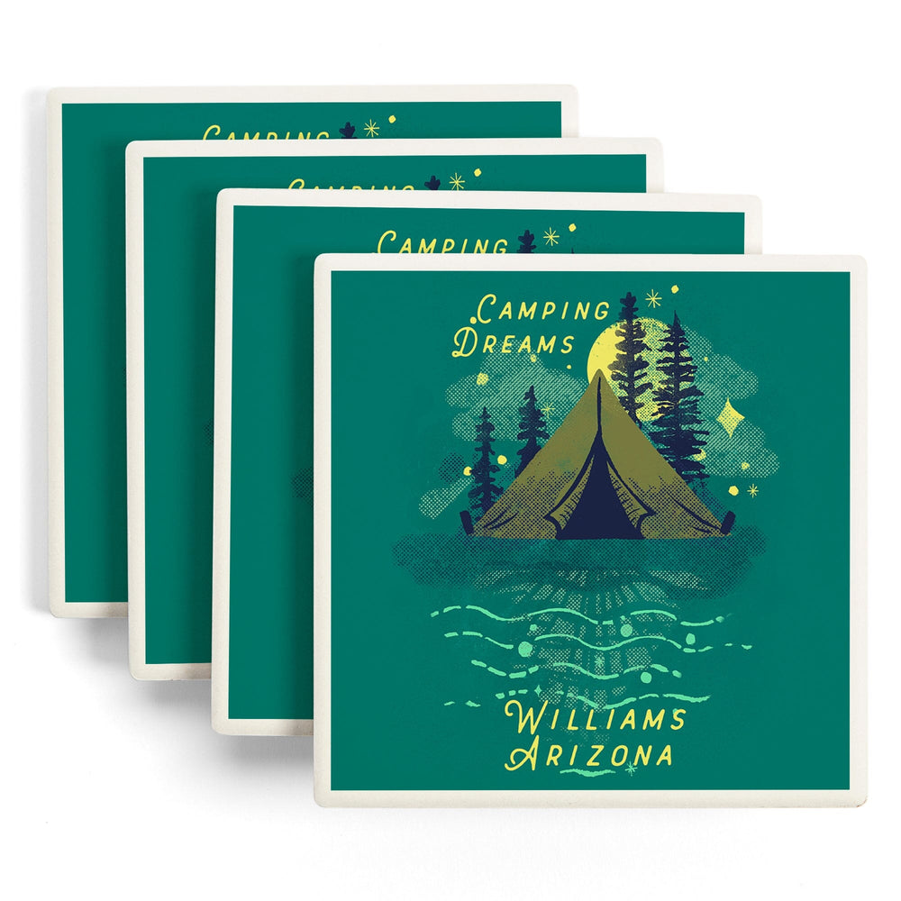 Williams, Arizona, Lake Life Series, Camping Dreams, Coasters Coasters Lantern Press 