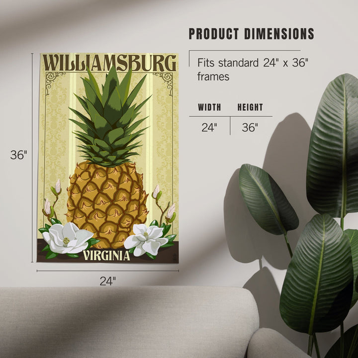 Williamsburg, Virginia, Colonial Pineapple, Art & Giclee Prints Art Lantern Press 
