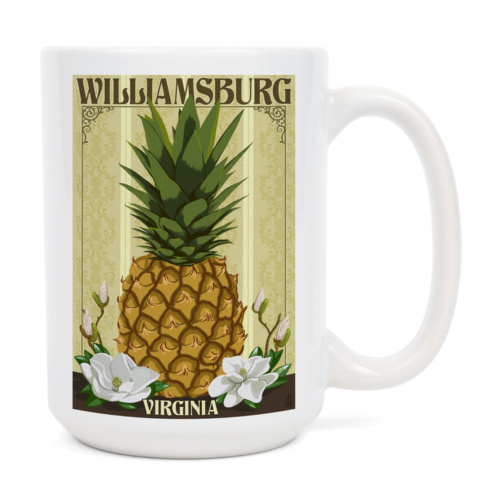 Williamsburg, Virginia, Colonial Pineapple, Ceramic Mug Mugs Lantern Press 