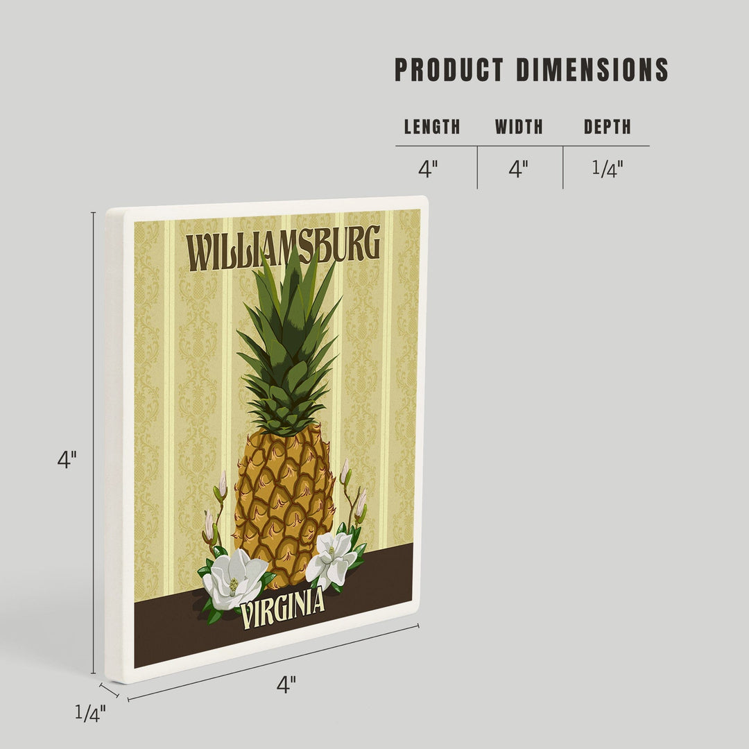 Williamsburg, Virginia, Colonial Pineapple, Coasters Coasters Lantern Press 