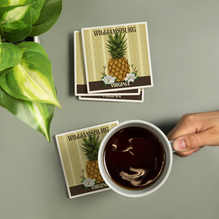 Williamsburg, Virginia, Colonial Pineapple, Coasters Coasters Lantern Press 