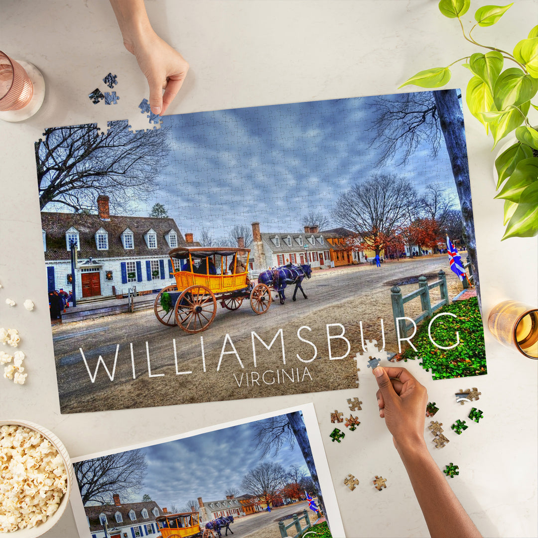 Williamsburg, Virginia, Horse and Buggy, Jigsaw Puzzle Puzzle Lantern Press 