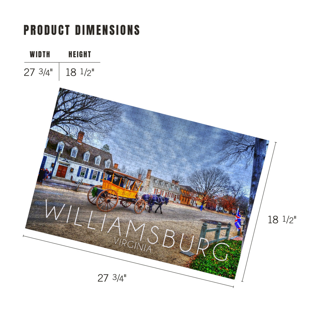 Williamsburg, Virginia, Horse and Buggy, Jigsaw Puzzle Puzzle Lantern Press 