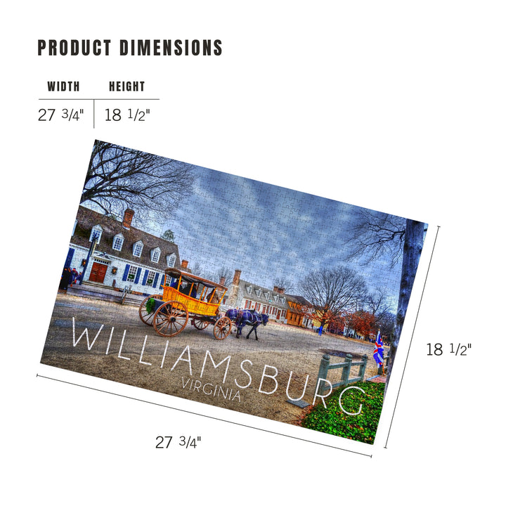 Williamsburg, Virginia, Horse and Buggy, Jigsaw Puzzle Puzzle Lantern Press 