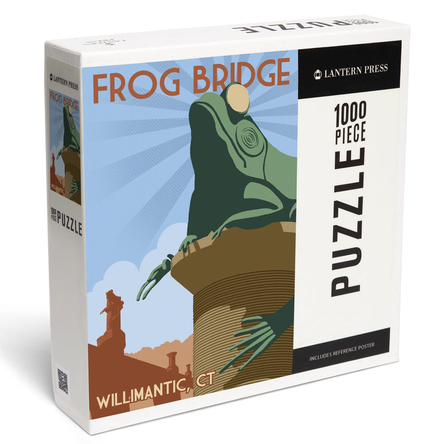 Willimantic, Connecticut, Frog Bridge, Jigsaw Puzzle Puzzle Lantern Press 
