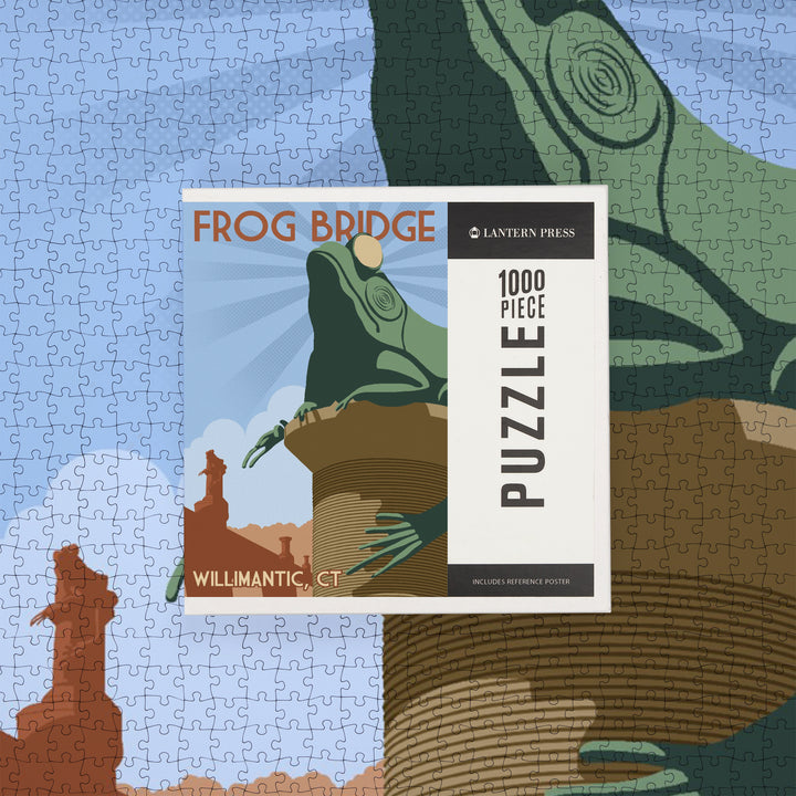 Willimantic, Connecticut, Frog Bridge, Jigsaw Puzzle Puzzle Lantern Press 