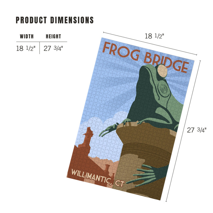 Willimantic, Connecticut, Frog Bridge, Jigsaw Puzzle Puzzle Lantern Press 