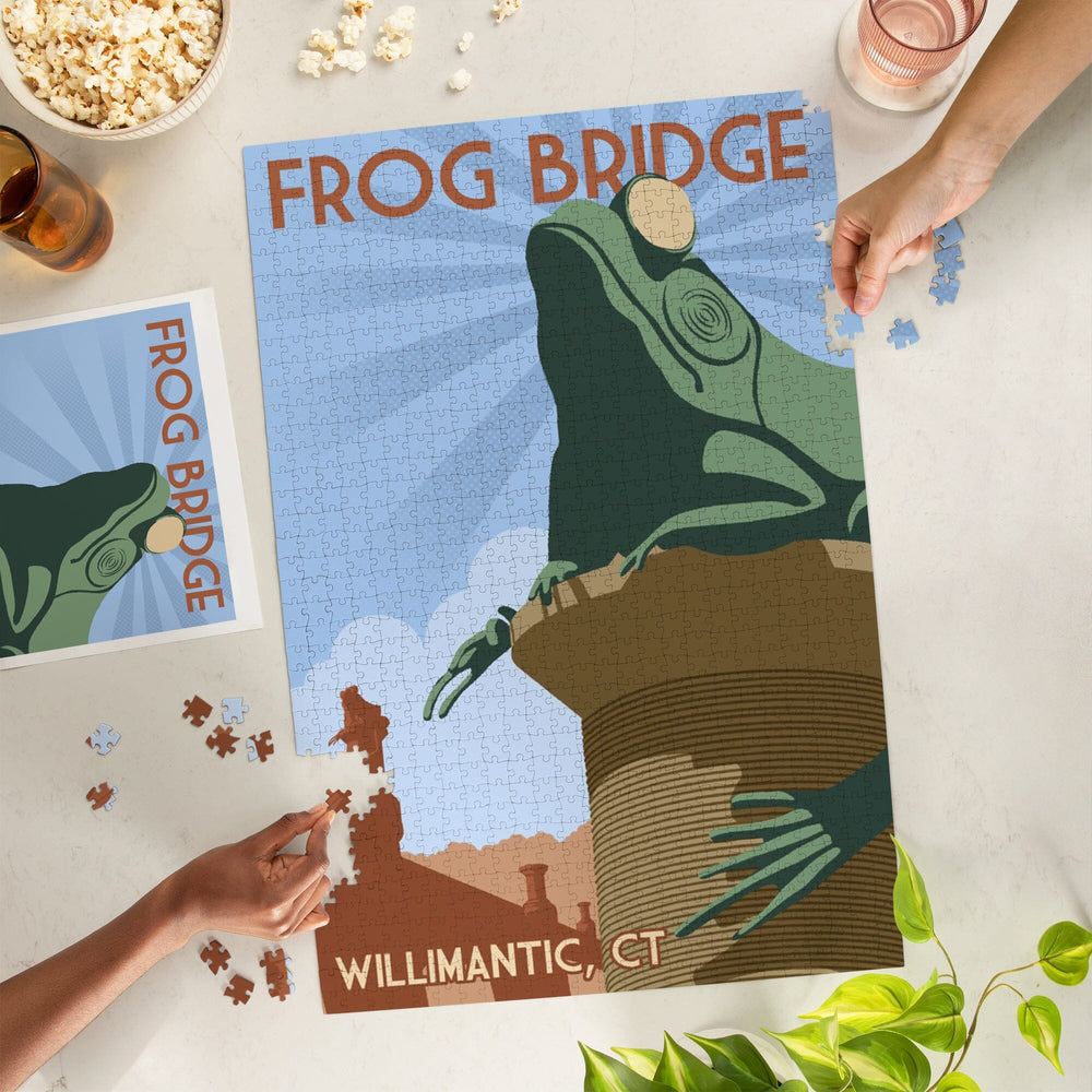 Willimantic, Connecticut, Frog Bridge, Jigsaw Puzzle Puzzle Lantern Press 