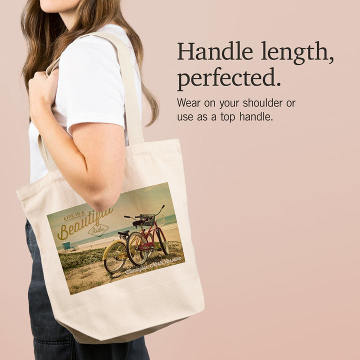 Wilmington, North Carolina, Life is a Beautiful Ride, Beach Cruisers, Tote Bag Totes Lantern Press 