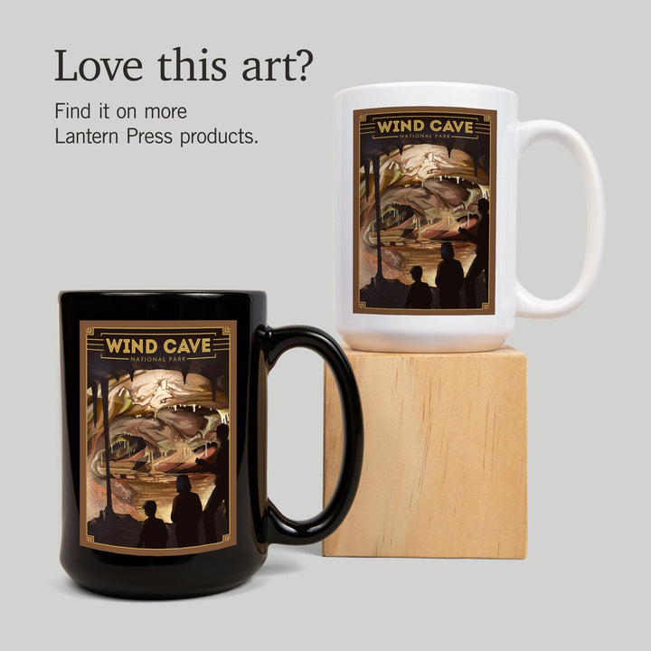 Wind Cave National Park, South Dakota, Lithograph National Park Series, Ceramic Mug Mugs Lantern Press 