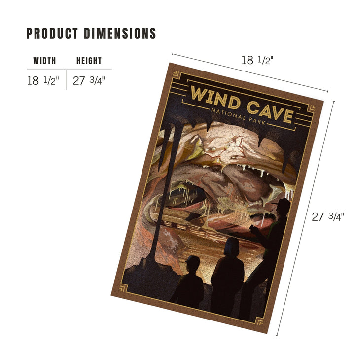 Wind Cave National Park, South Dakota, Lithograph National Park Series, Jigsaw Puzzle Puzzle Lantern Press 