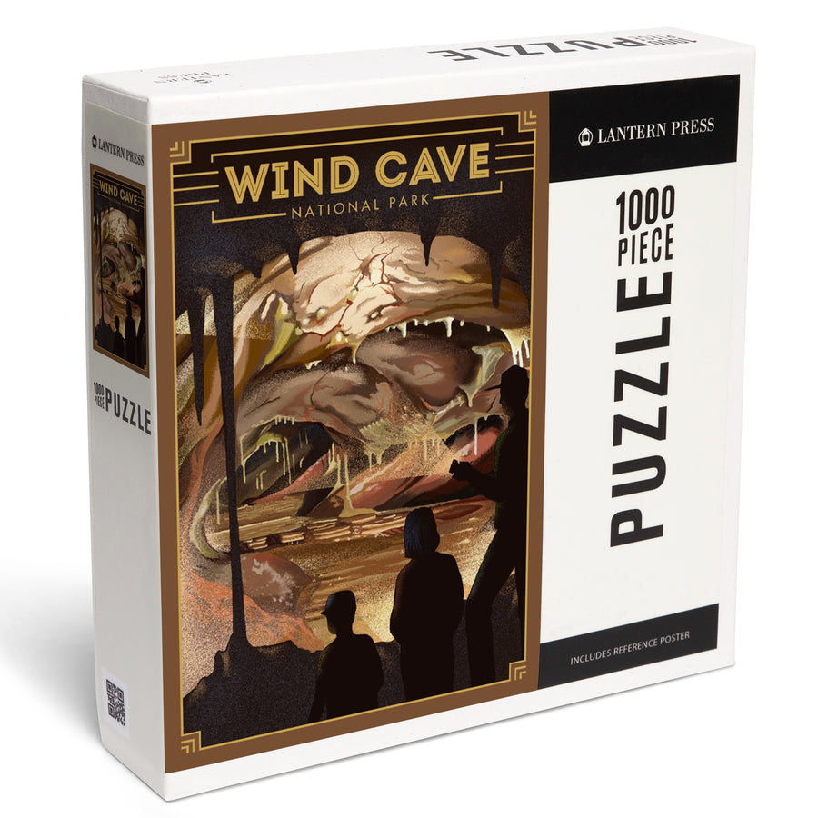 Wind Cave National Park, South Dakota, Lithograph National Park Series, Jigsaw Puzzle Puzzle Lantern Press 