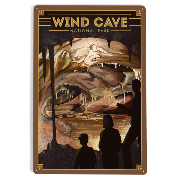 Wind Cave National Park, South Dakota, Lithograph National Park Series, Metal Signs Metal Lantern Press 