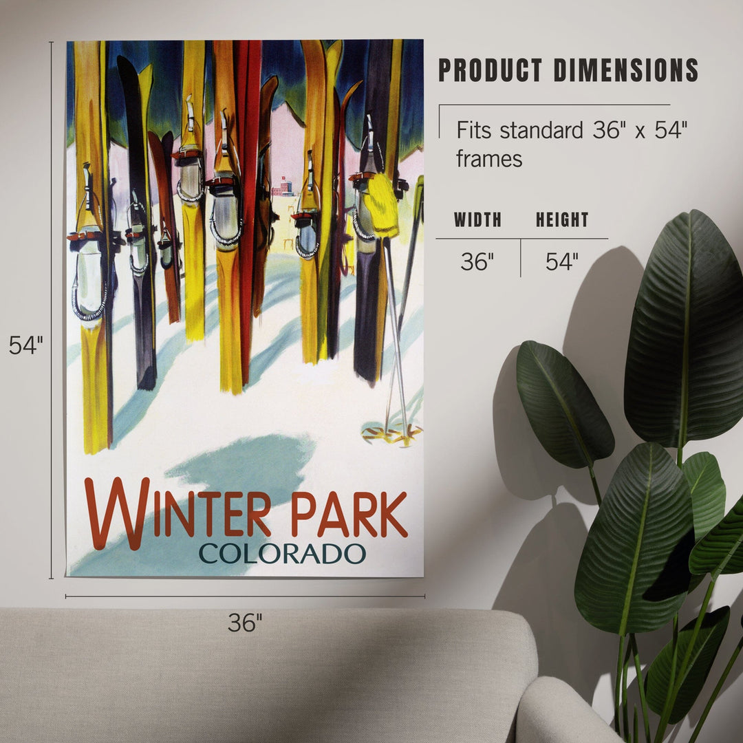 Winter Park, Colorado, Colorful Skis, Art & Giclee Prints Art Lantern Press 