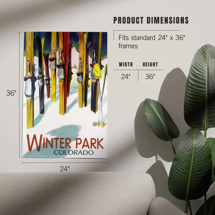 Winter Park, Colorado, Colorful Skis, Art & Giclee Prints Art Lantern Press 
