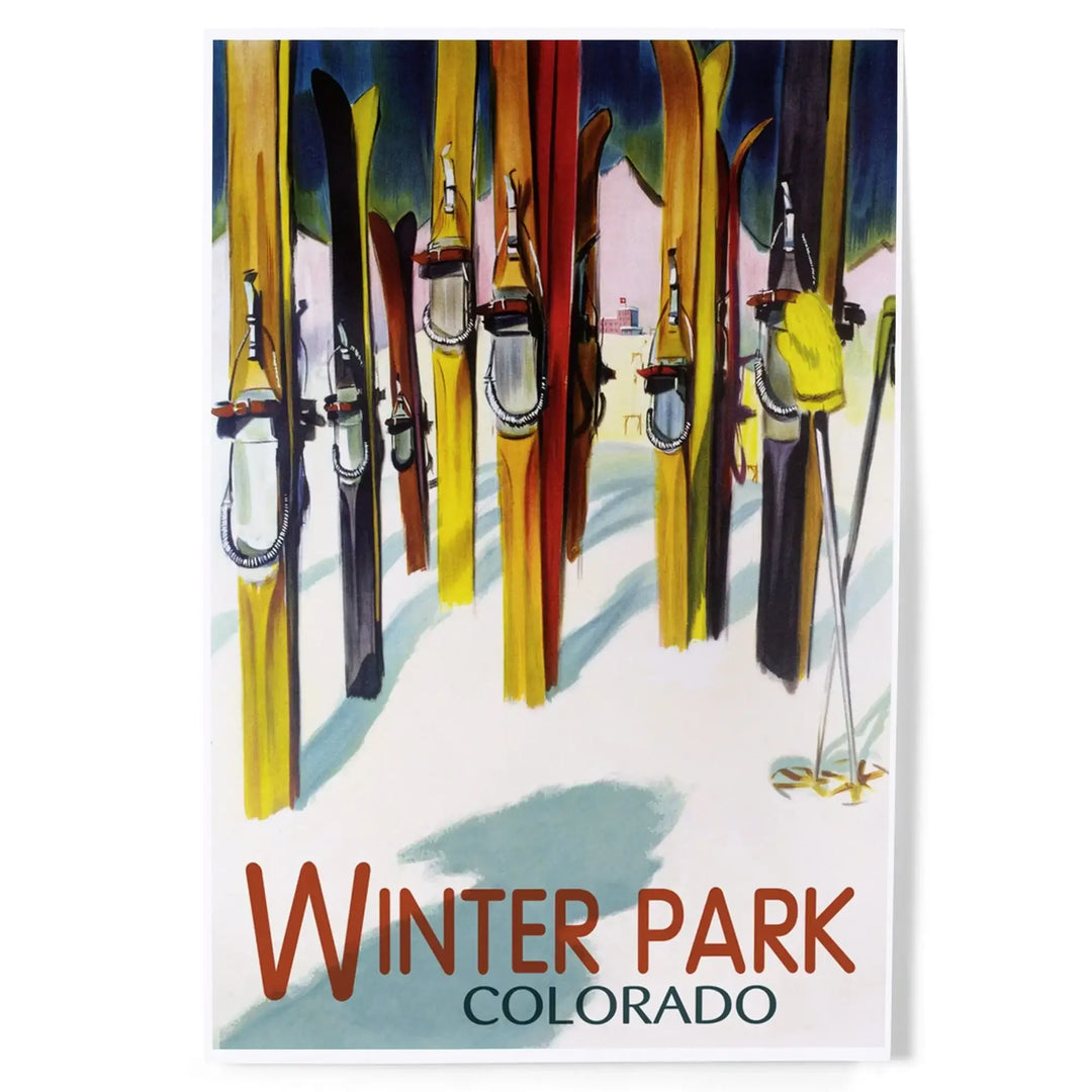 Winter Park, Colorado, Colorful Skis, Art & Giclee Prints Art Lantern Press 