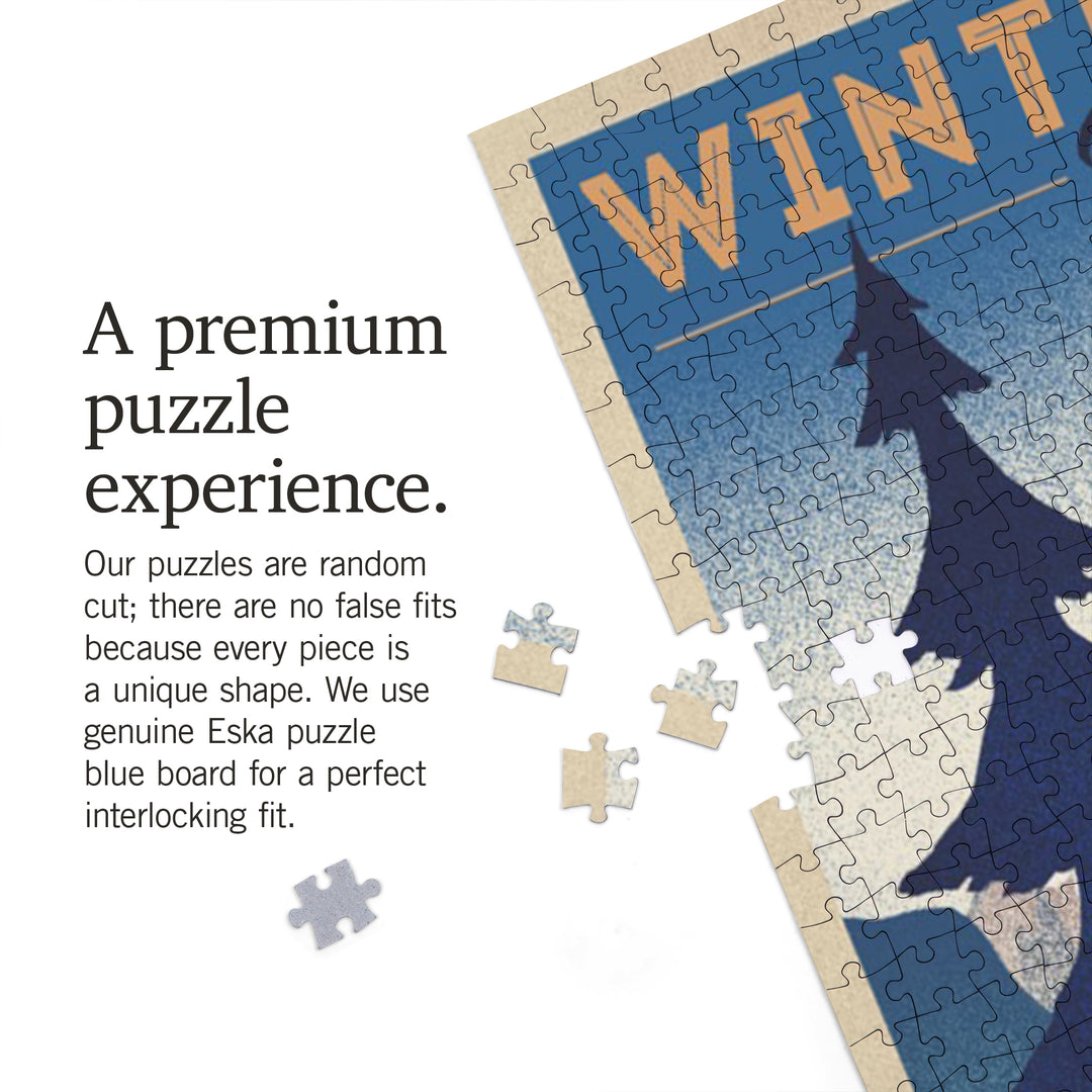 Winter Park, Colorado, Lithograph, Jigsaw Puzzle Puzzle Lantern Press 