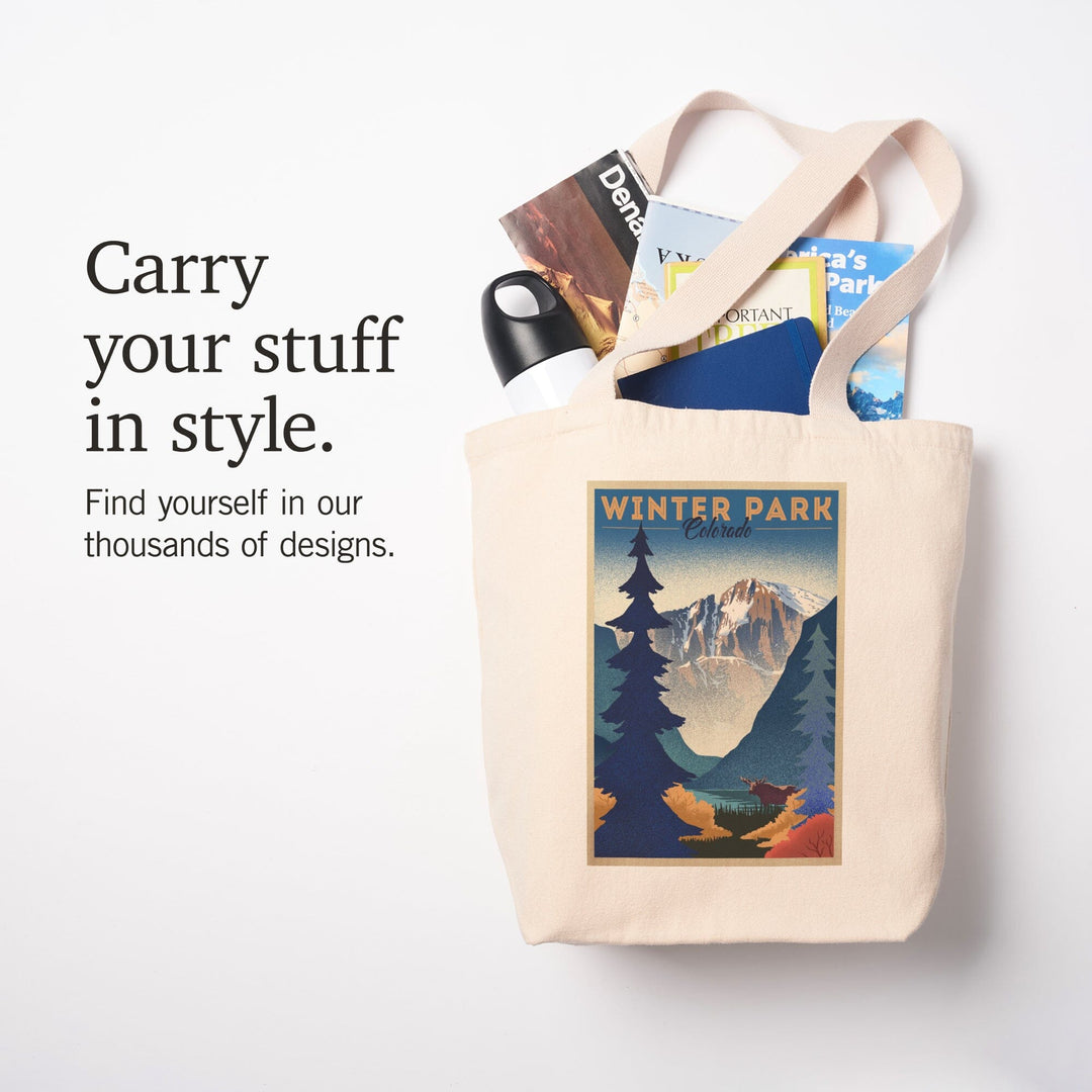 Winter Park, Colorado, Lithograph, Tote Bag Totes Lantern Press 