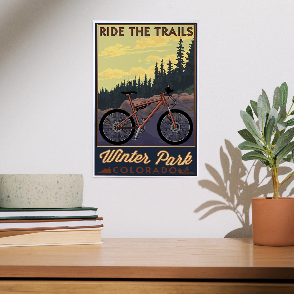 Winter Park, Colorado, Mountain Bike Scene, Art & Giclee Prints Art Lantern Press 