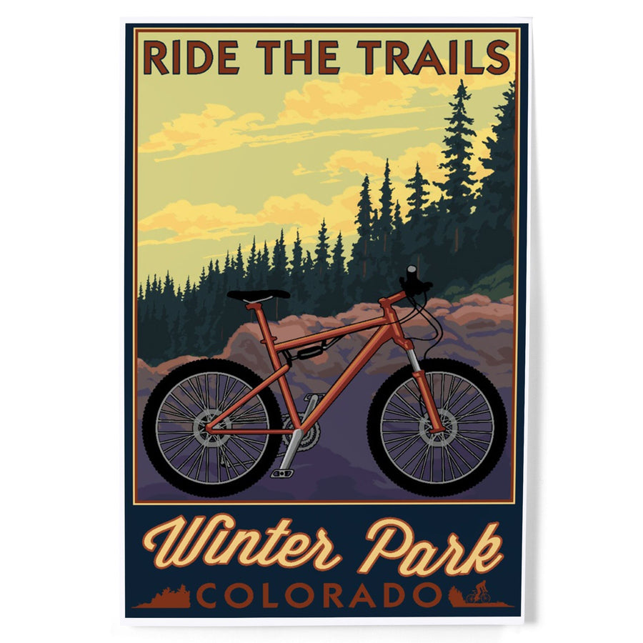 Winter Park, Colorado, Mountain Bike Scene, Art & Giclee Prints Art Lantern Press 