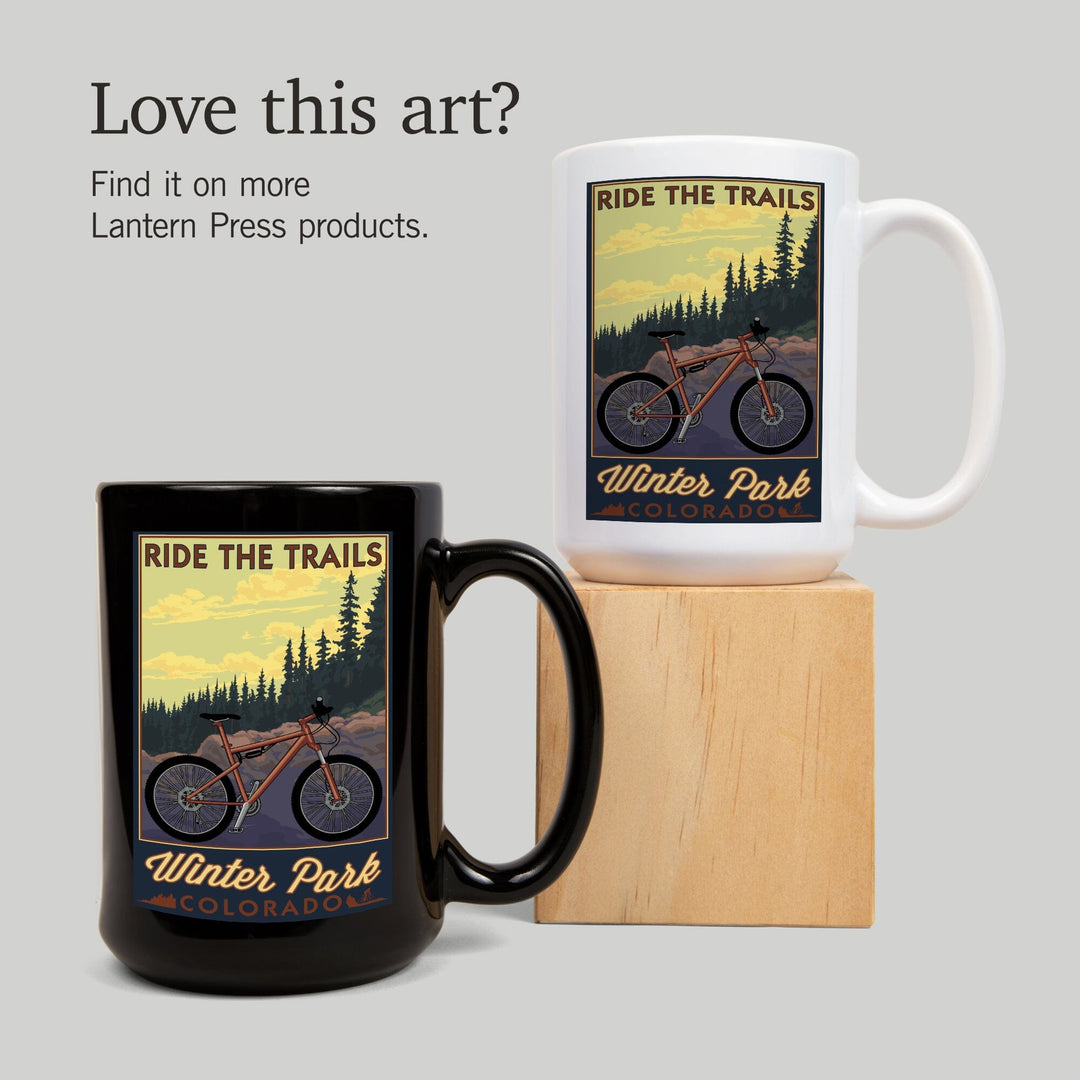 Winter Park, Colorado, Mountain Bike Scene, Ceramic Mug Mugs Lantern Press 