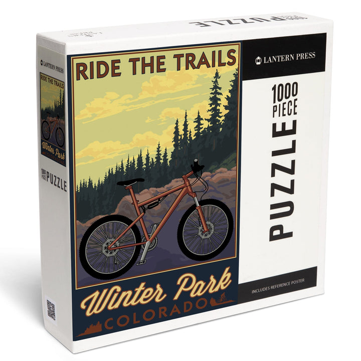 Winter Park, Colorado, Mountain Bike Scene, Jigsaw Puzzle Puzzle Lantern Press 