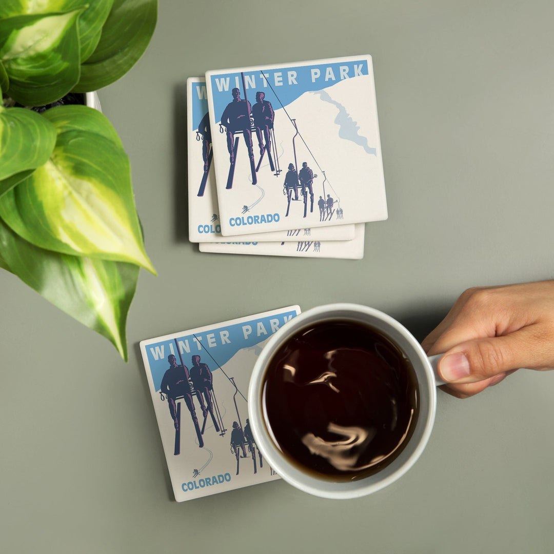 Winter Park, Colorado, Ski Lift, Coasters Coasters Lantern Press 
