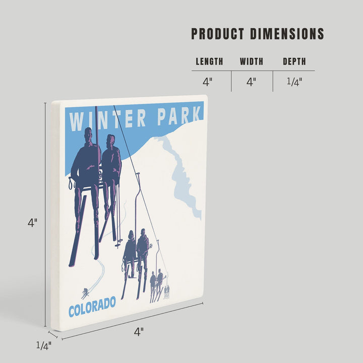 Winter Park, Colorado, Ski Lift, Coasters Coasters Lantern Press 