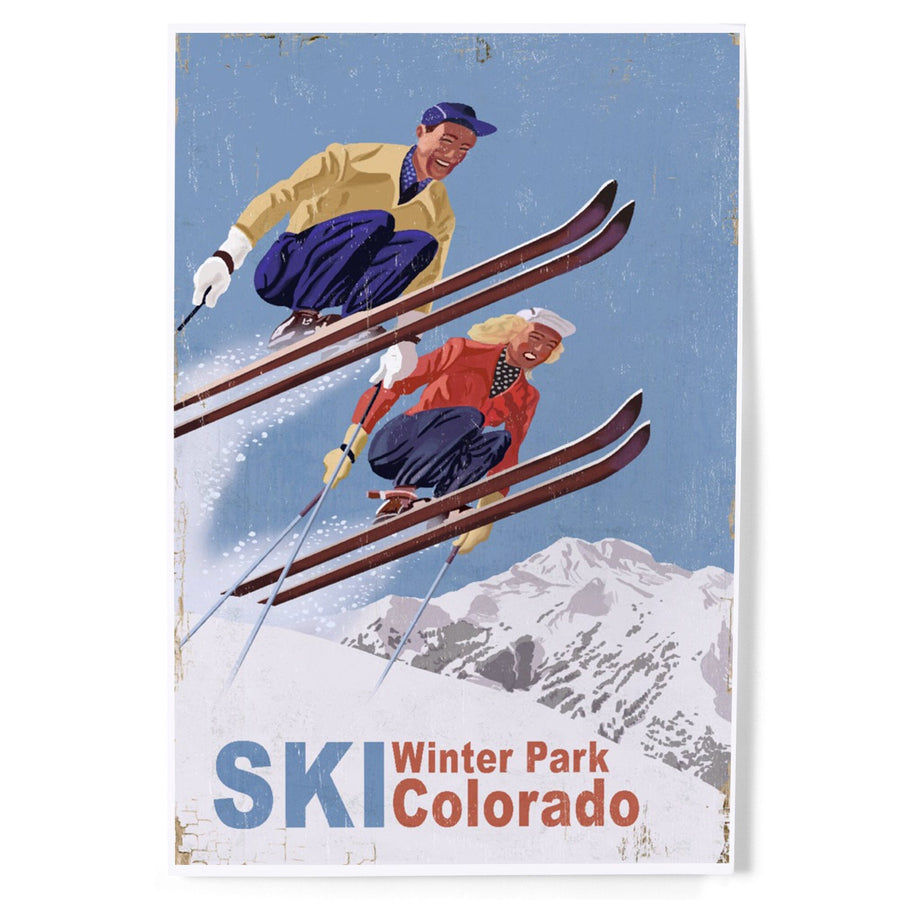 Winter Park, Colorado, Vintage Skiers, Art & Giclee Prints Art Lantern Press 