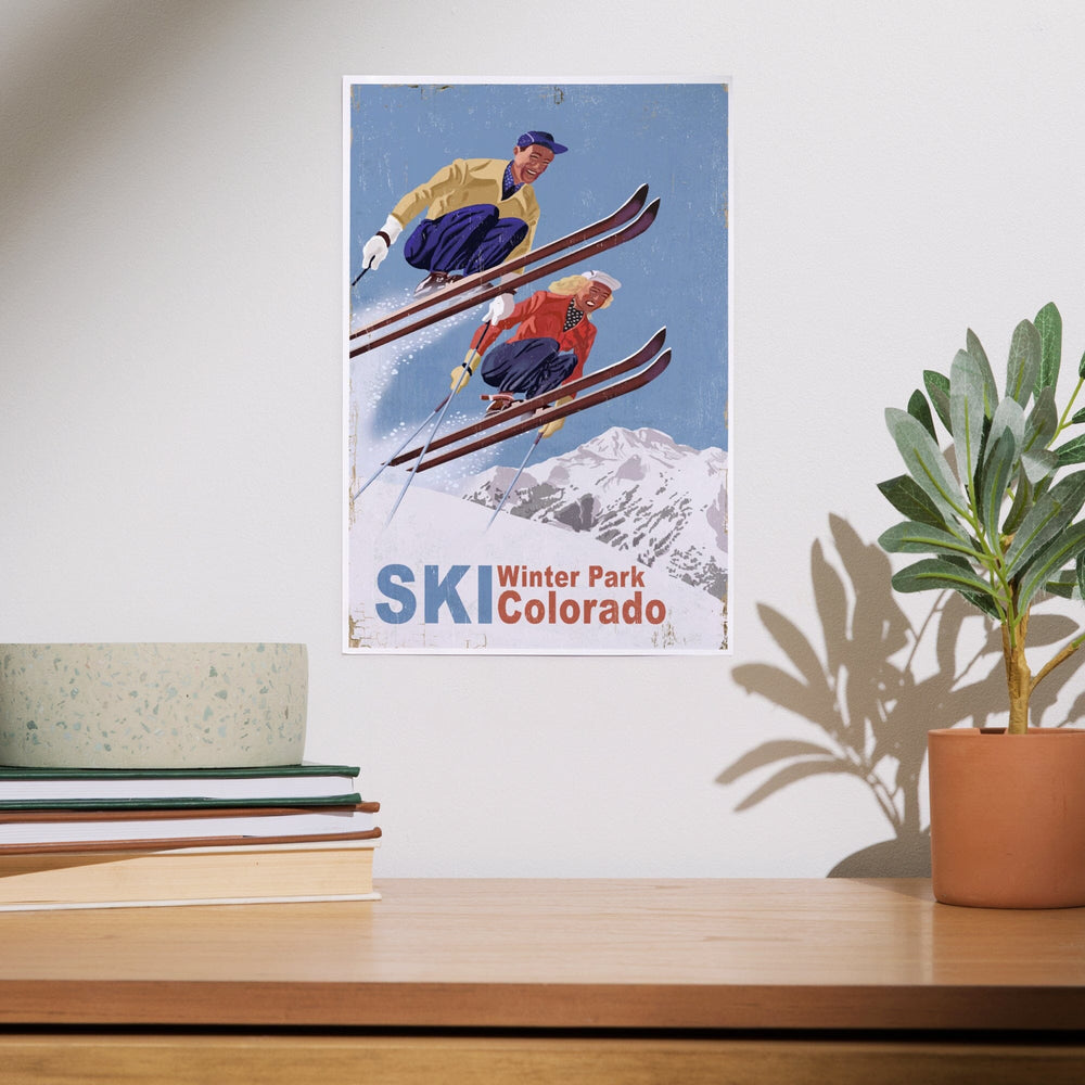 Winter Park, Colorado, Vintage Skiers, Art & Giclee Prints Art Lantern Press 