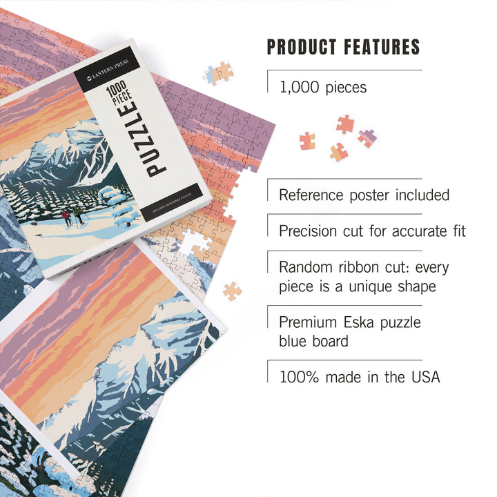 Winter Snowshoers, Jigsaw Puzzle Puzzle Lantern Press 