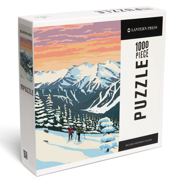 Winter Snowshoers, Jigsaw Puzzle Puzzle Lantern Press 