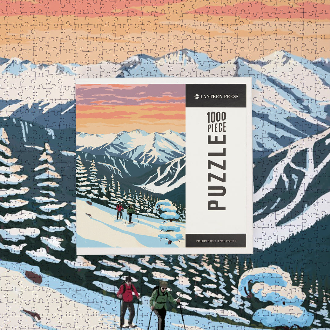 Winter Snowshoers, Jigsaw Puzzle Puzzle Lantern Press 