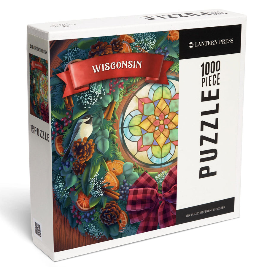 Wisconsin, Front Door with Wreath, Jigsaw Puzzle Puzzle Lantern Press 
