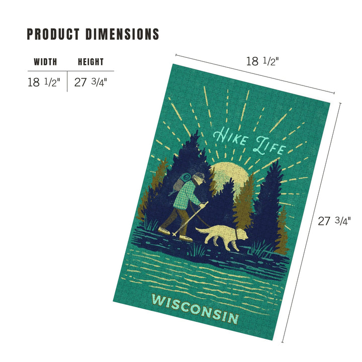 Wisconsin, Lake Life Series, Hike Life, Jigsaw Puzzle Puzzle Lantern Press 